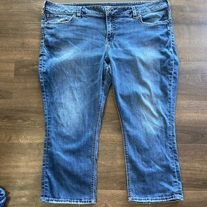 Silver Jeans Women's Cropped Blue Denim Ankle Jeans